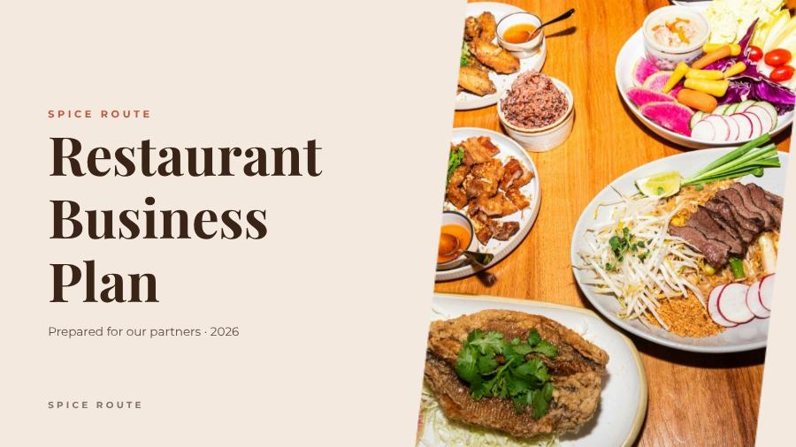Terracotta Restaurant Business Plan Presentation Bold — editable business template