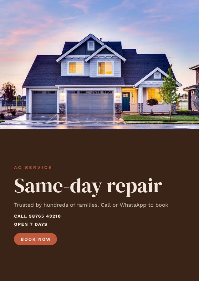 Terracotta Same-day repair Ac service Flyer Print — editable business template