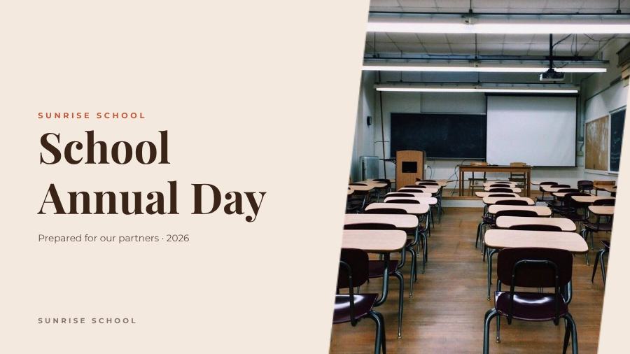 Terracotta School Annual Day Presentation Bold — editable business template