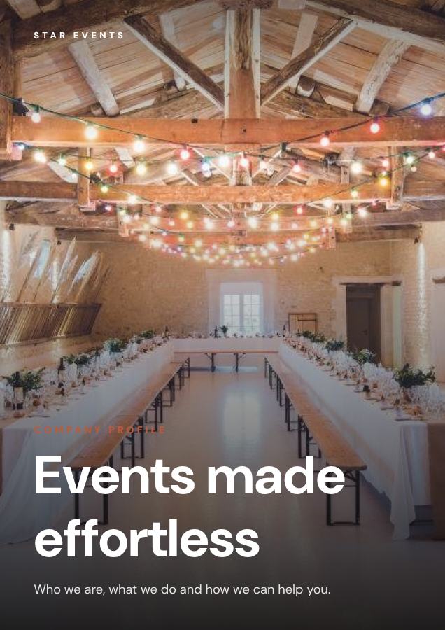 Terracotta Star Events Brochure Bright — editable business template