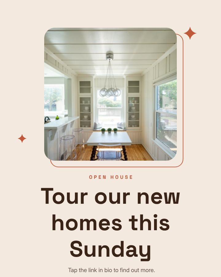 Terracotta Tour our new homes this Sunday Announcement Post — editable social media template