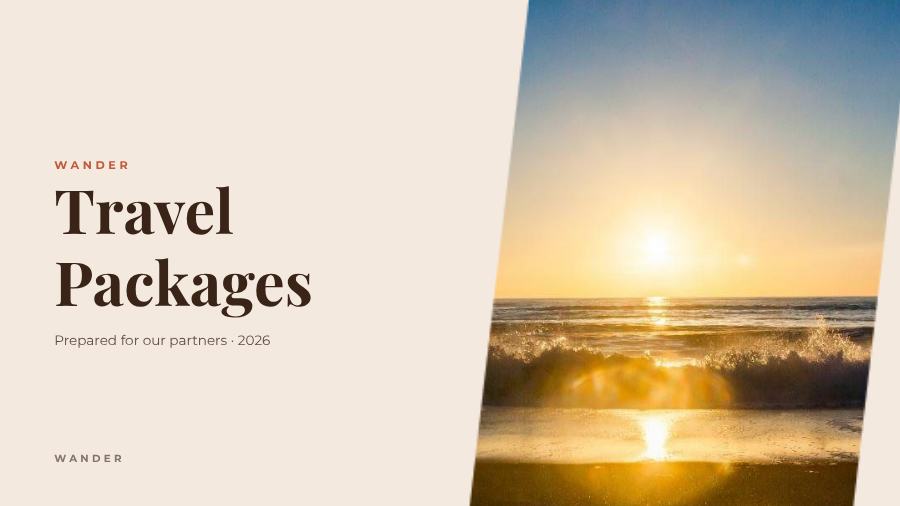 Terracotta Travel Packages Presentation Bold — editable business template