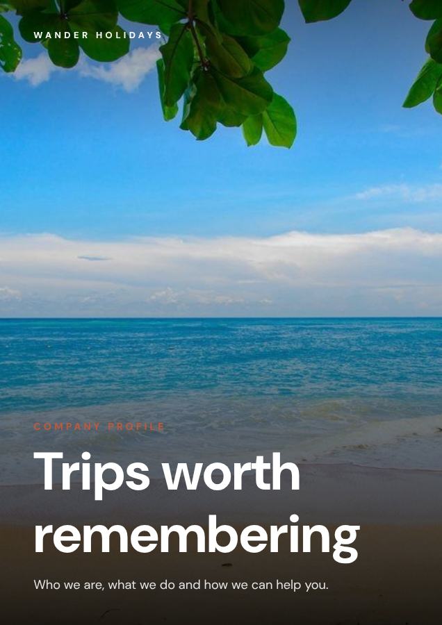 Terracotta Wander Holidays Brochure Fresh — editable business template