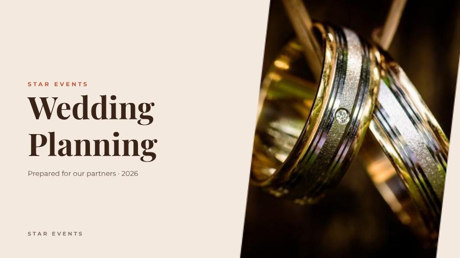 Terracotta Wedding Planning Presentation Bold — editable business template