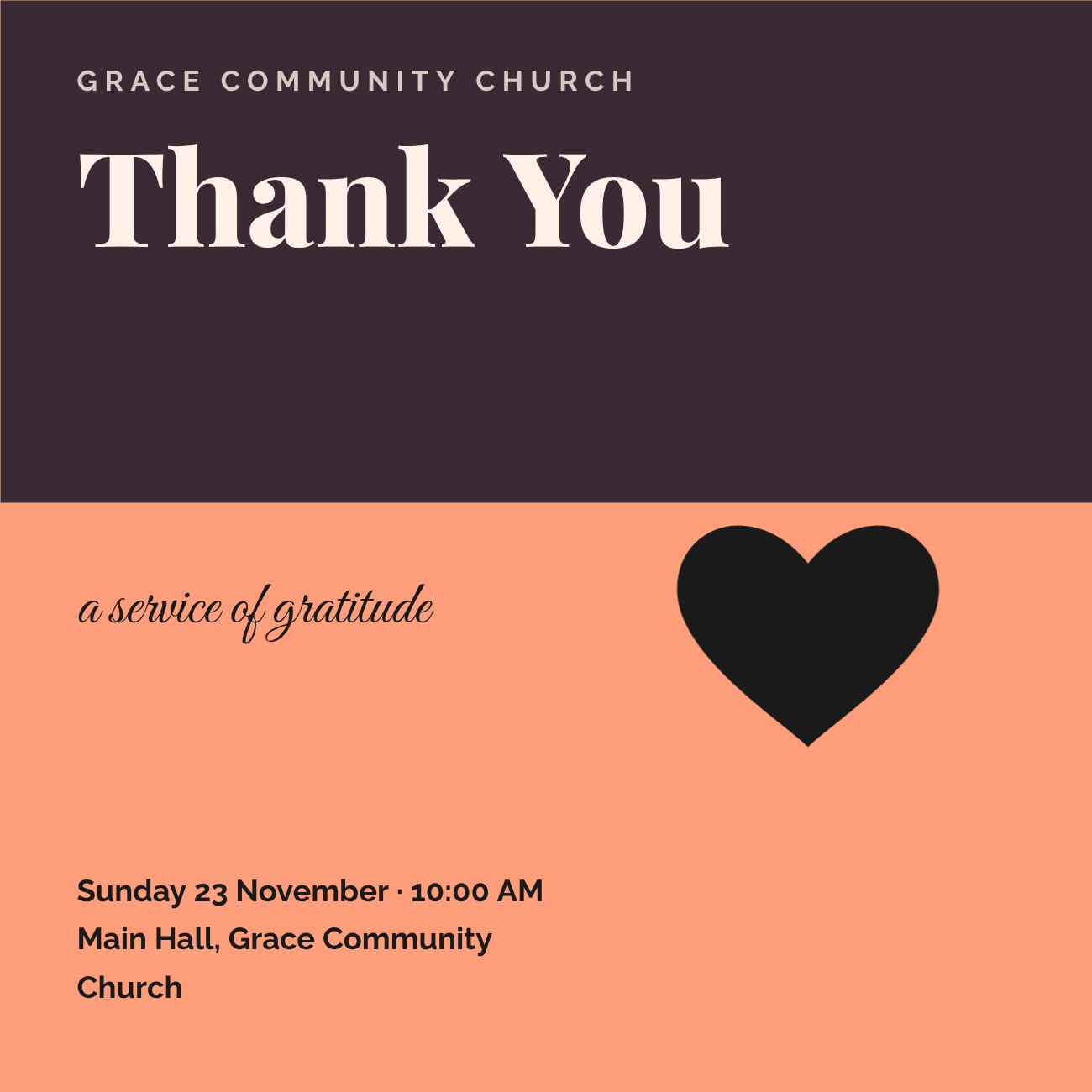 Thank You Church Post — editable events template