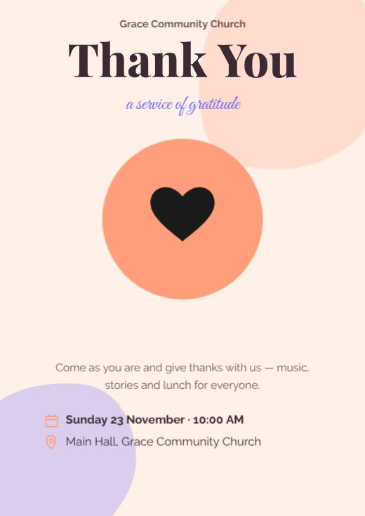 Thank You Church Poster template
