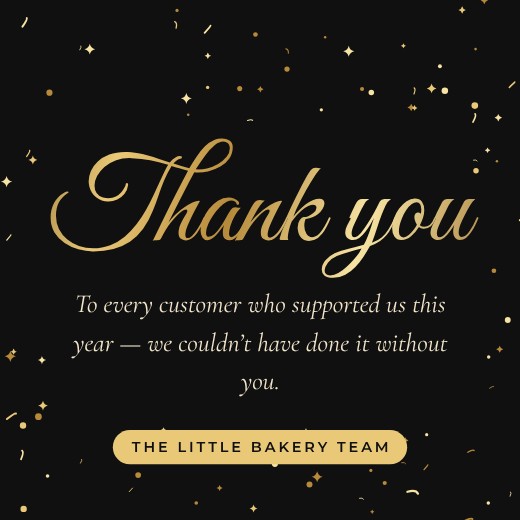 Thank You Gold Confetti Post — free thank you card template