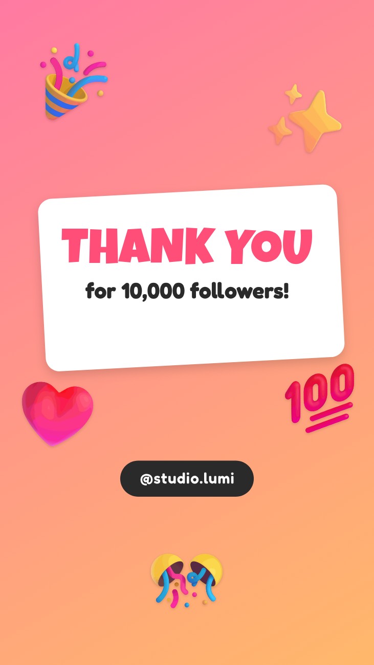 Thank You Story Stickers — editable cards template