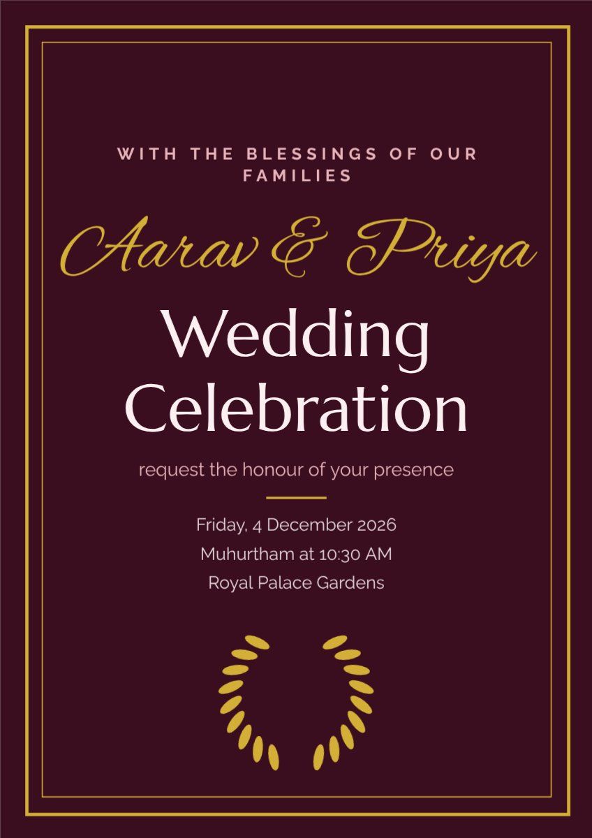 Traditional Ornate Wedding — editable wedding template