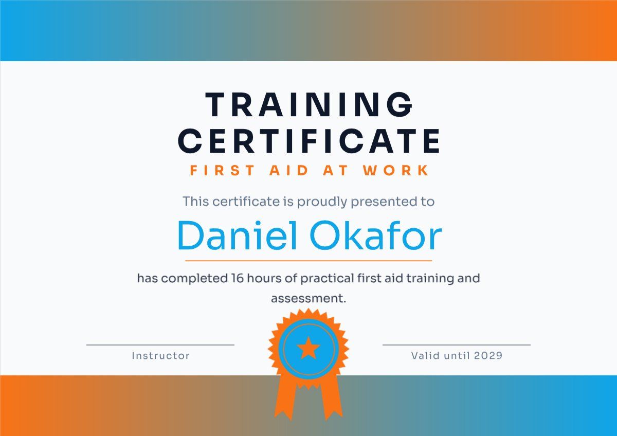 Training Certificate — editable certificates template