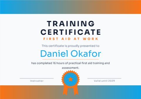 Training Certificate template