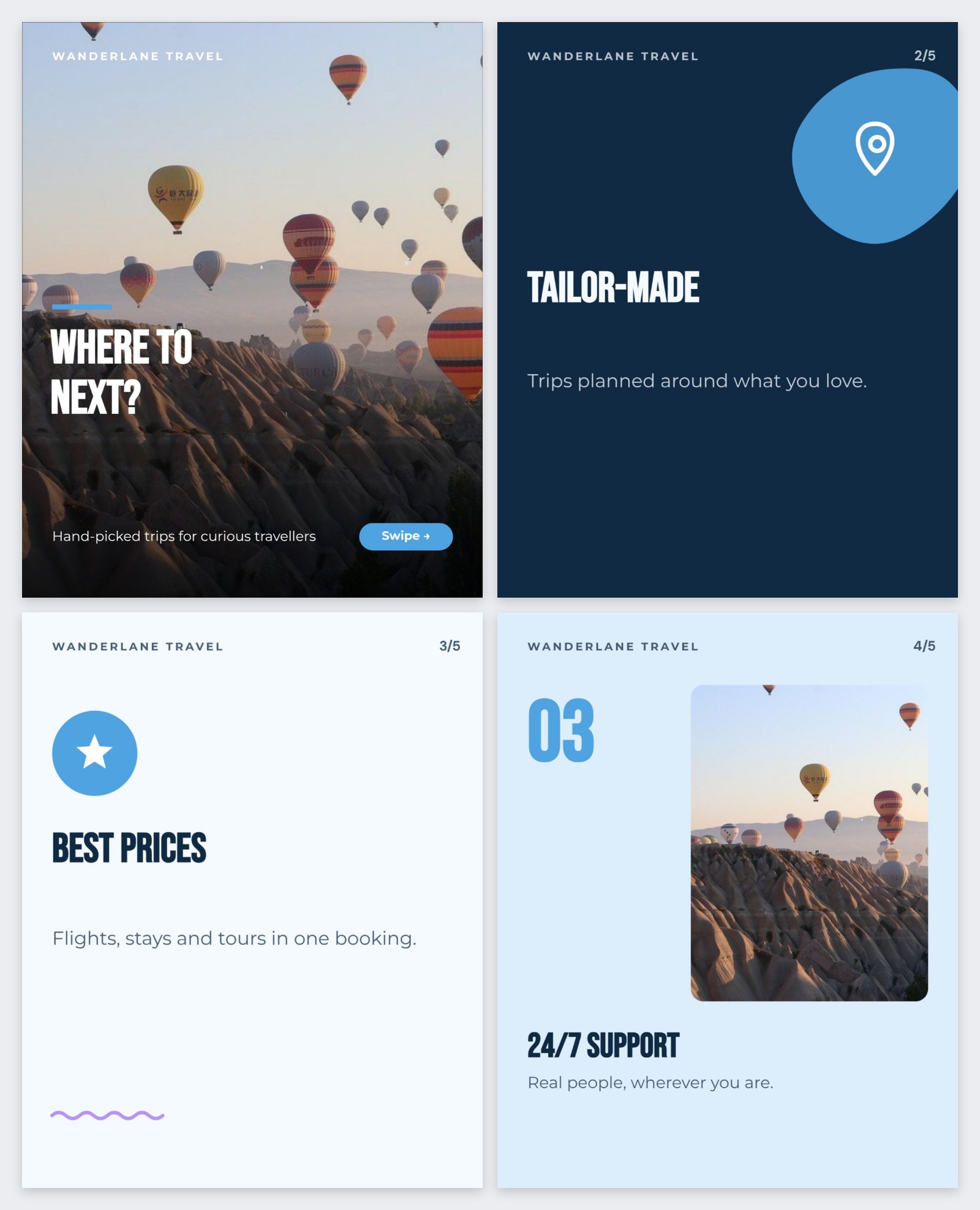 Travel Agency Instagram Carousel — editable social media template