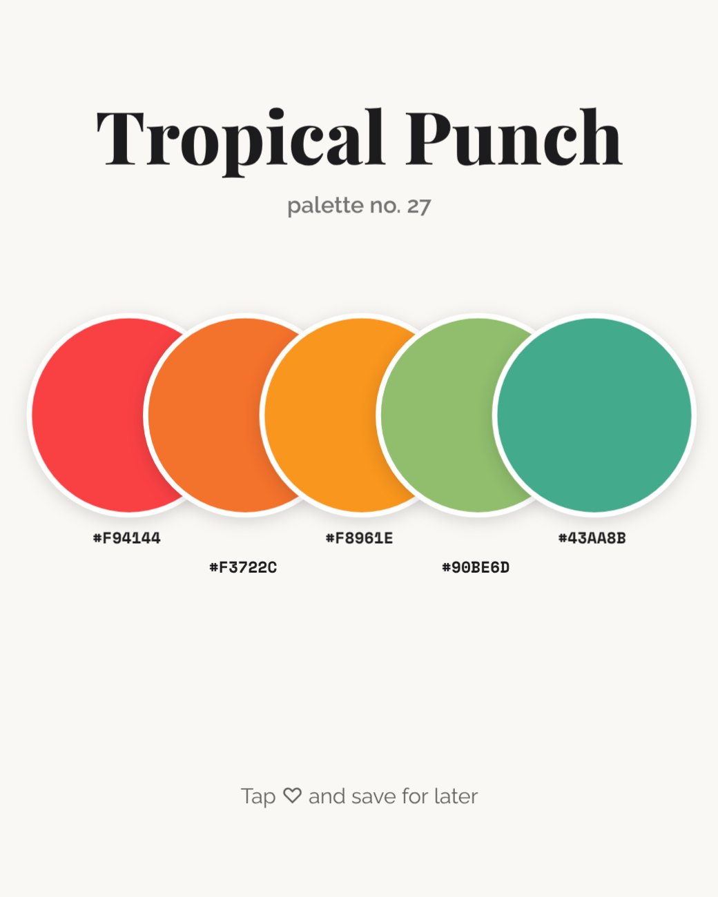 Tropical Punch Colour Palette Post — editable social media template