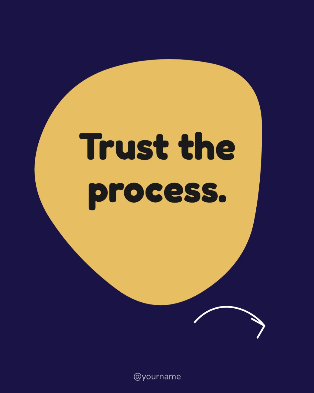 Trust the process Type Post — editable social media template