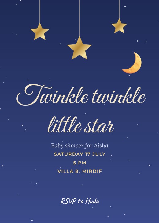 Twinkle Little Star Baby Shower — free baby shower invitation template