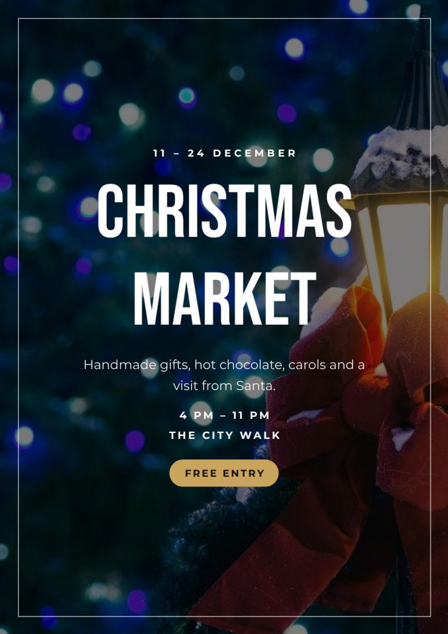 Twinkling Christmas Market Poster — editable festivals template