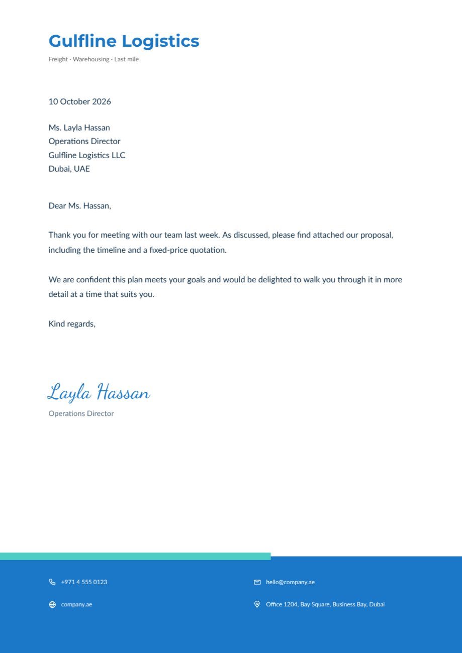 Two Tone Logistics Letterhead — editable business template