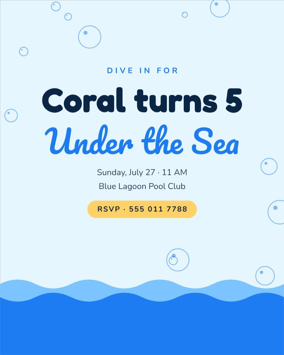 Under the Sea Birthday — editable birthday template