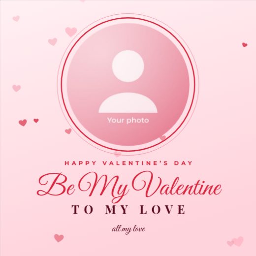 Valentine Red Circle Portrait Square Post template