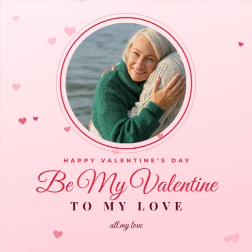 Valentine Red Circle Portrait Square Post — free Valentine’s Day design template