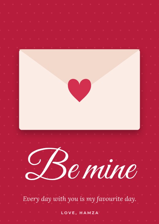 Valentine Red Envelope Card — free Valentine’s Day design template