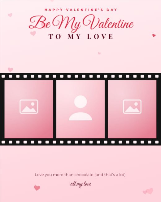 Valentine Red Film Strip Post template