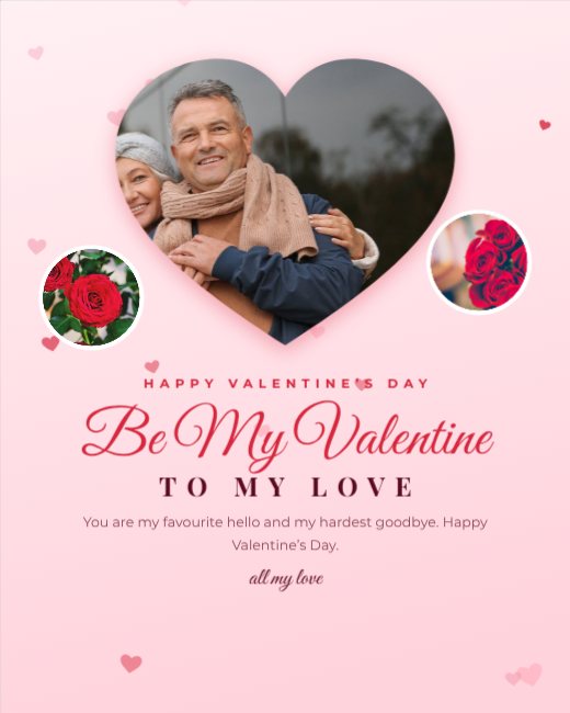 Valentine Red Heart Photo Post — free Valentine’s Day design template