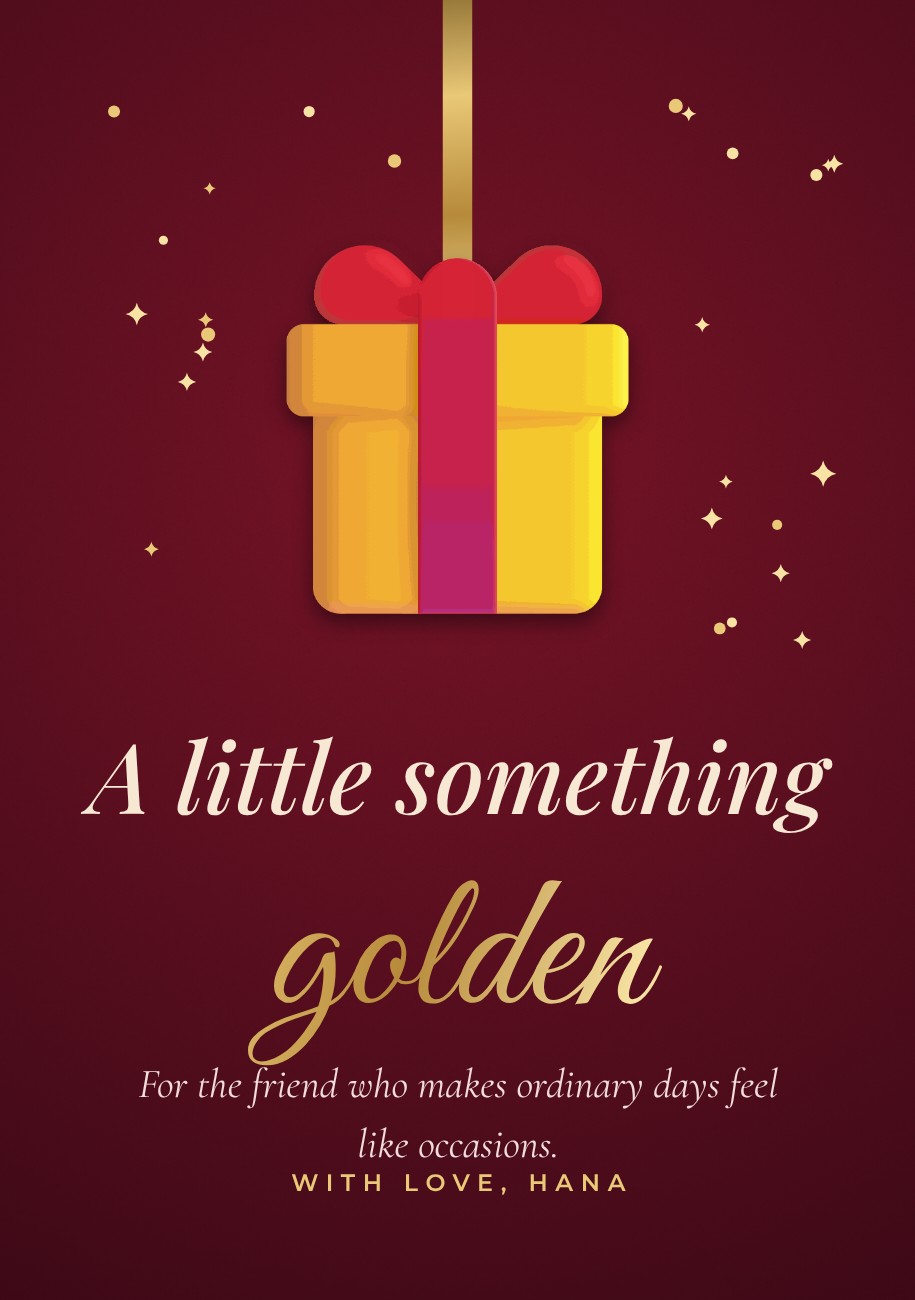 Velvet Gold Gift Birthday Card — editable birthday template