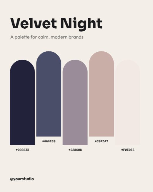 Velvet Night Colour Palette Post template