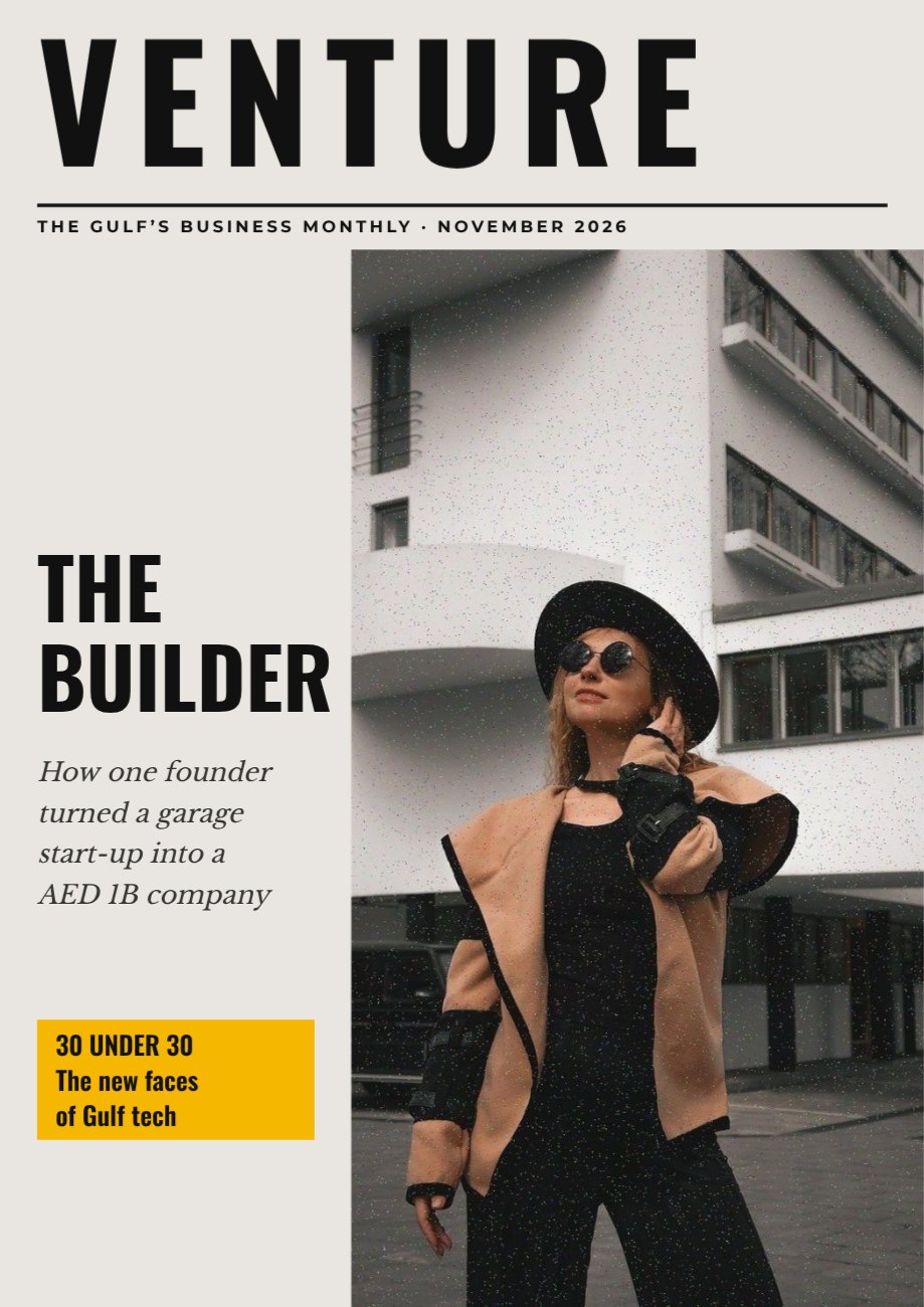 Venture Business Magazine Cover — editable marketing template