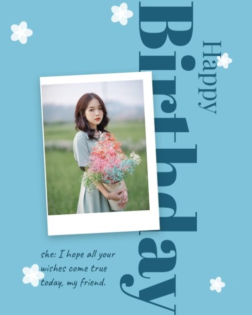 Vertical Type Sky Blue Birthday Post template
