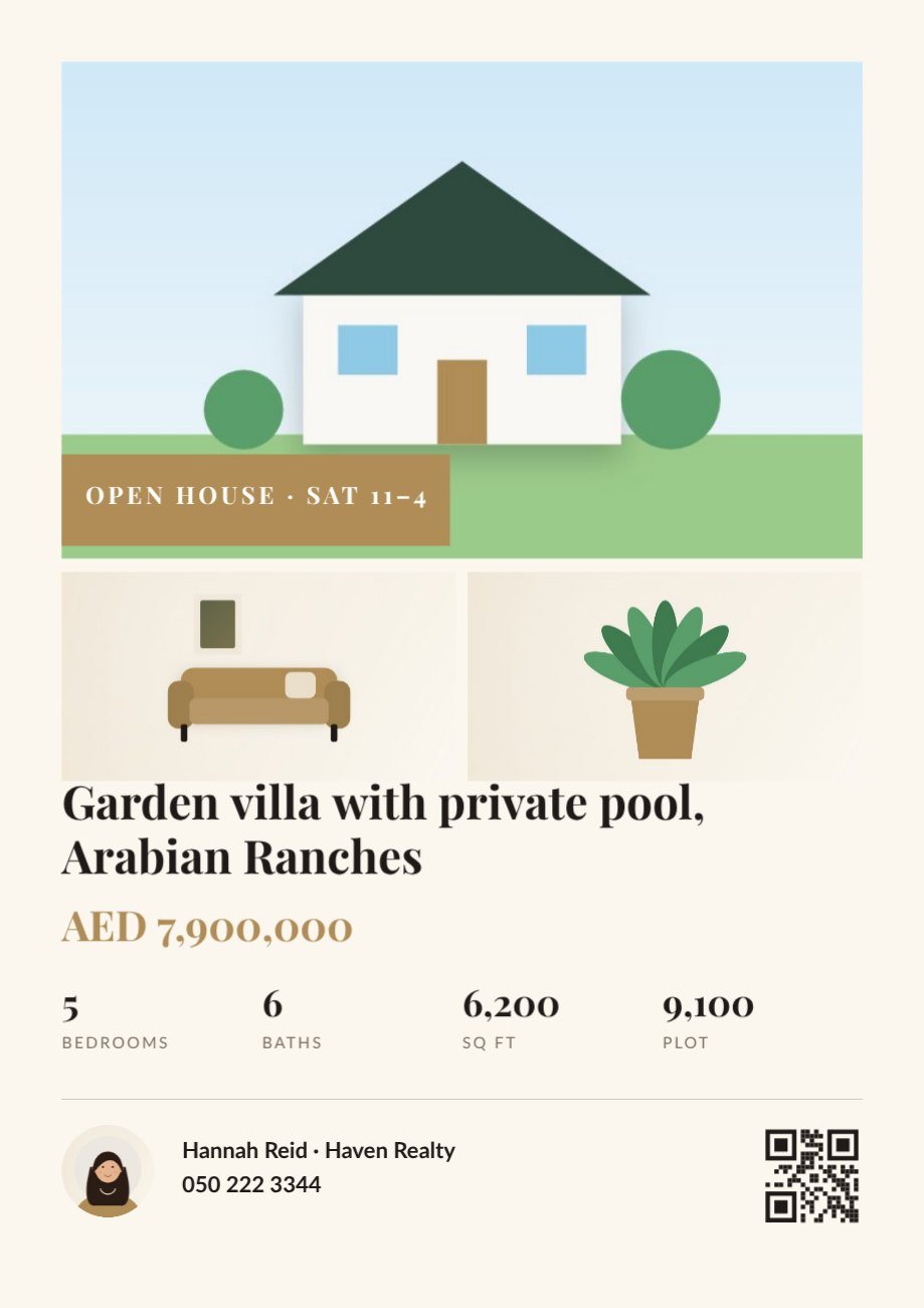 Villa Open House Flyer — editable marketing template
