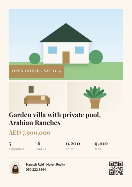 Villa Open House Flyer template