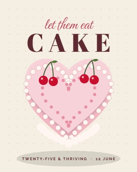 Vintage Heart Cake Birthday Post template