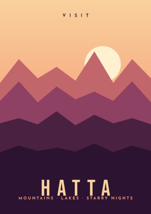 Visit Hatta Retro Travel Poster — free design template