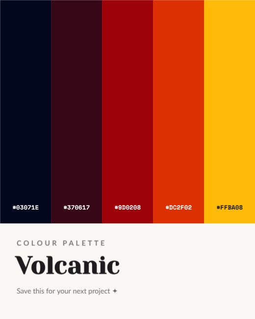 Volcanic Colour Palette Post template