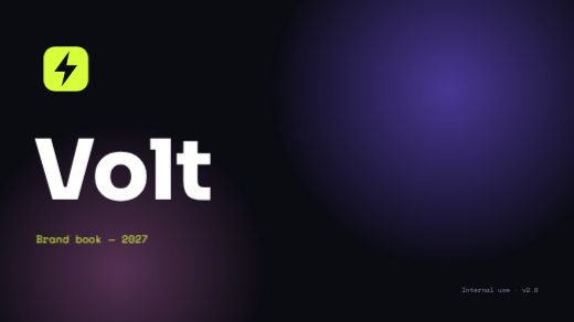 Volt Dark Brand Book — free brand kit template