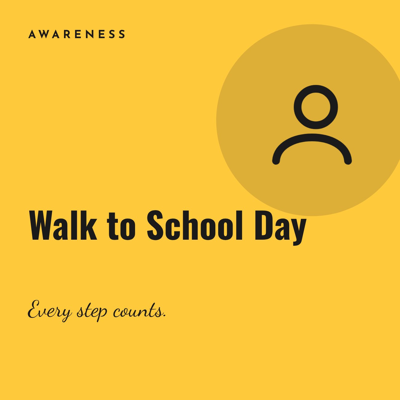 Walk to School Day Awareness Post — editable social media template