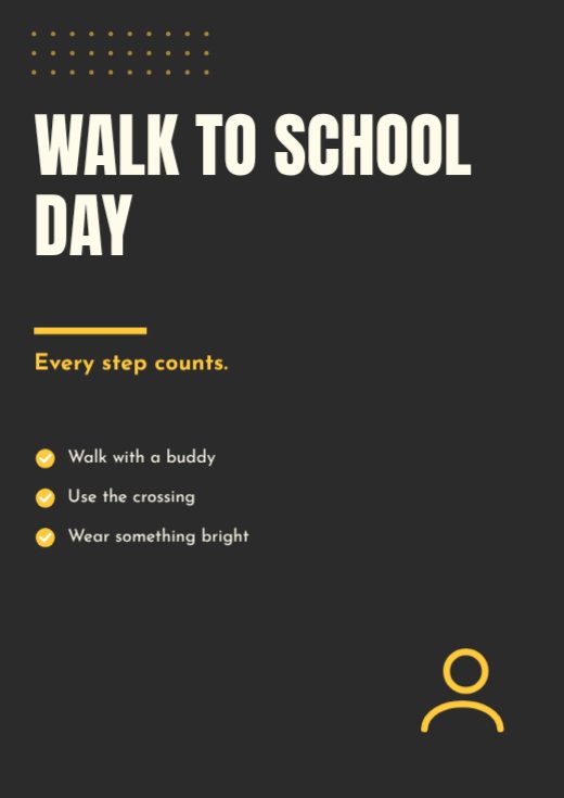 Walk to School Day Awareness Poster template