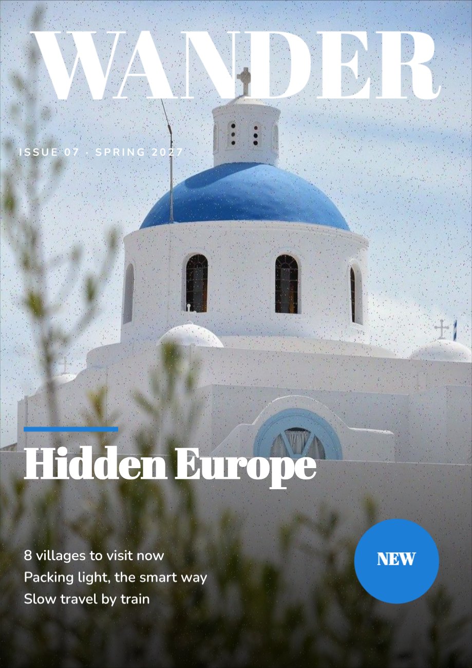 Wander Magazine Cover — editable marketing template