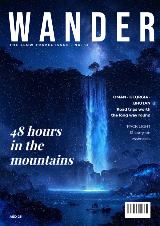Wander Travel Magazine Cover — free banner template