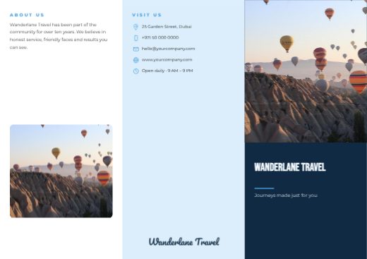 Wanderlane Travel Tri-fold Brochure