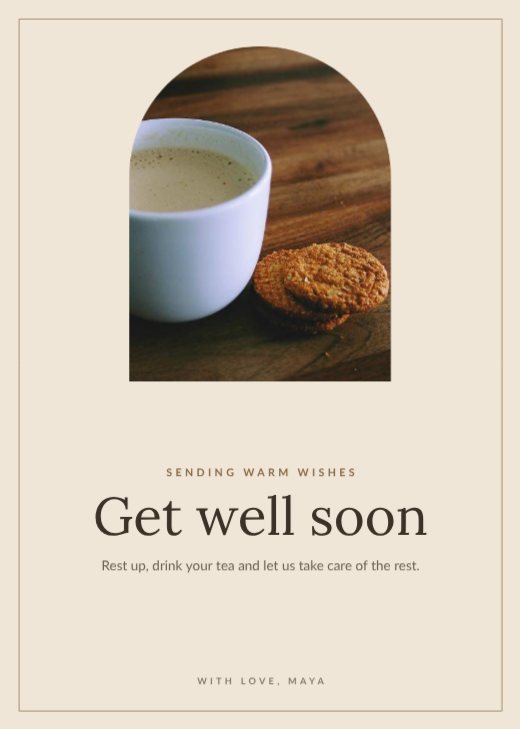 Warm Tea Get Well Soon Card