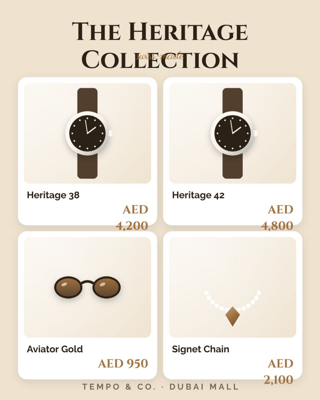Watch Collection Grid — editable marketing template