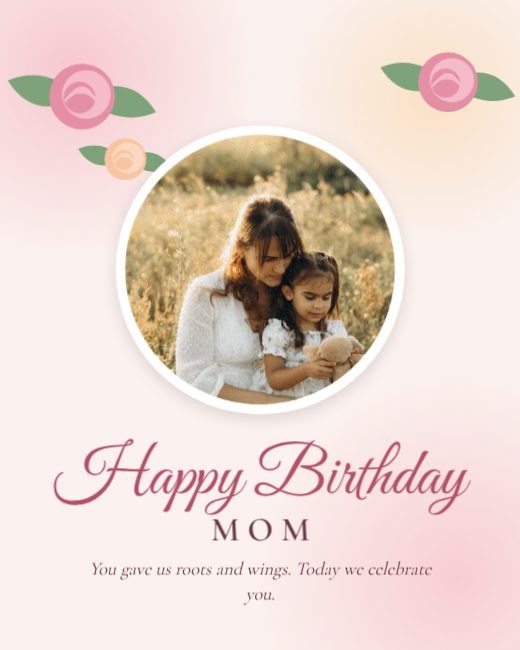 Watercolor Blush Happy Birthday Mom template