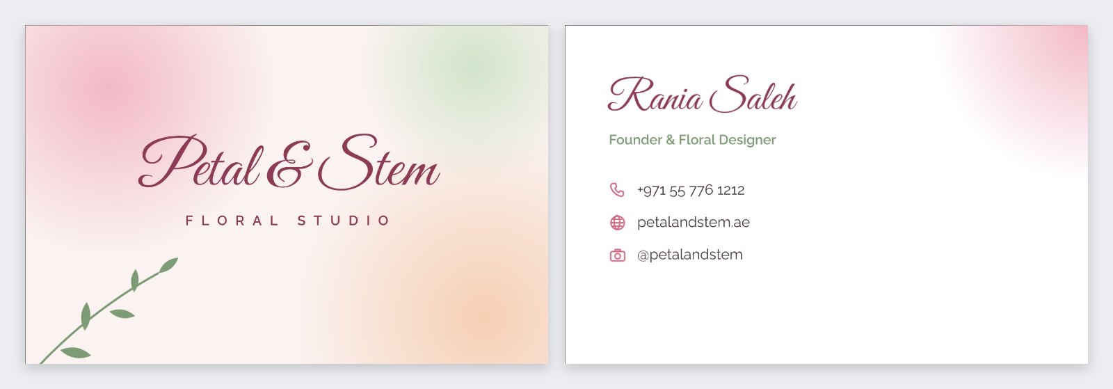 Watercolour Florist Card — editable business template