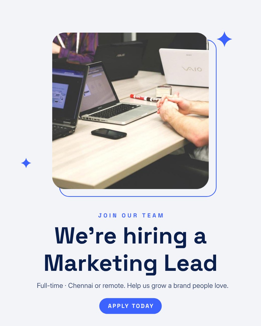 We Are Hiring Clean Post — editable social media template