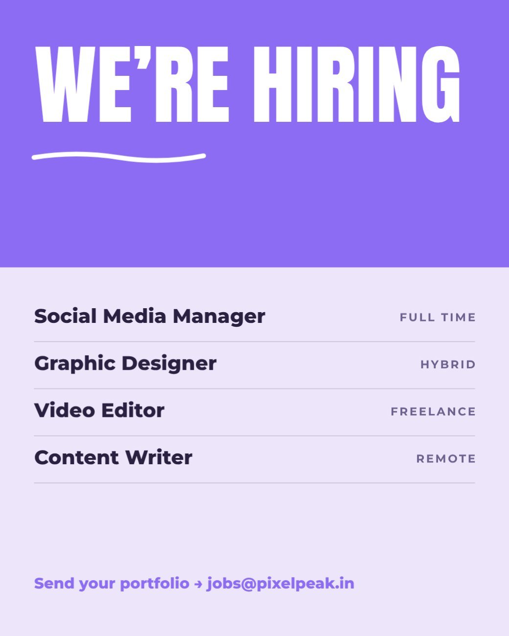 We Are Hiring Post — editable social media template