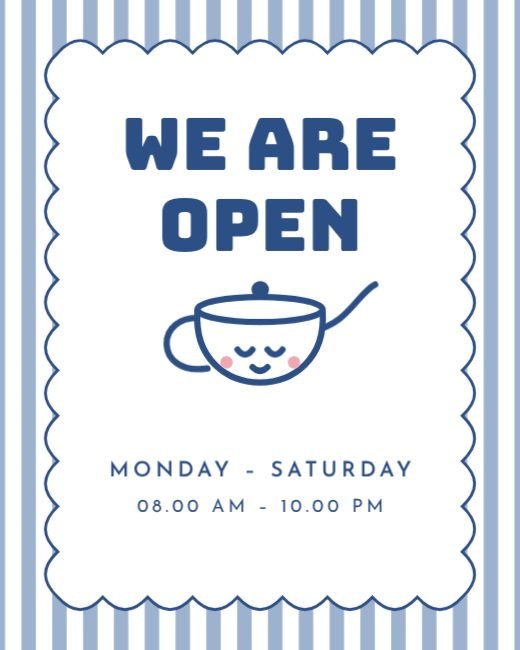 We Are Open Scallop Frame Post