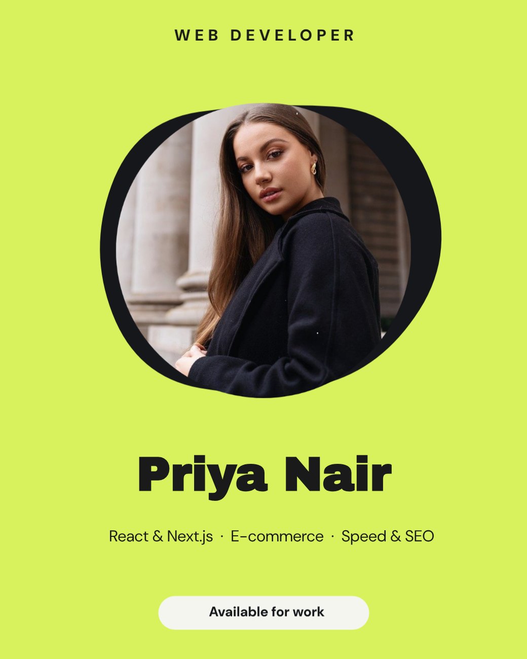 Web Developer Personal Brand Post — editable social media template